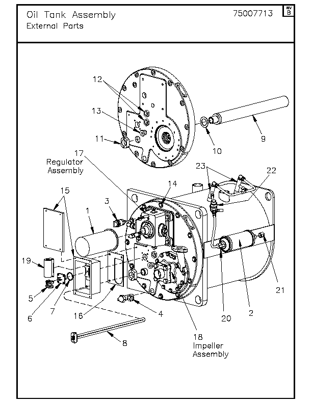 Oil Tank Assembly Impeller And Motor Parts 75005369 OIL TANK ASSEMBLY EXTERNAL PARTS