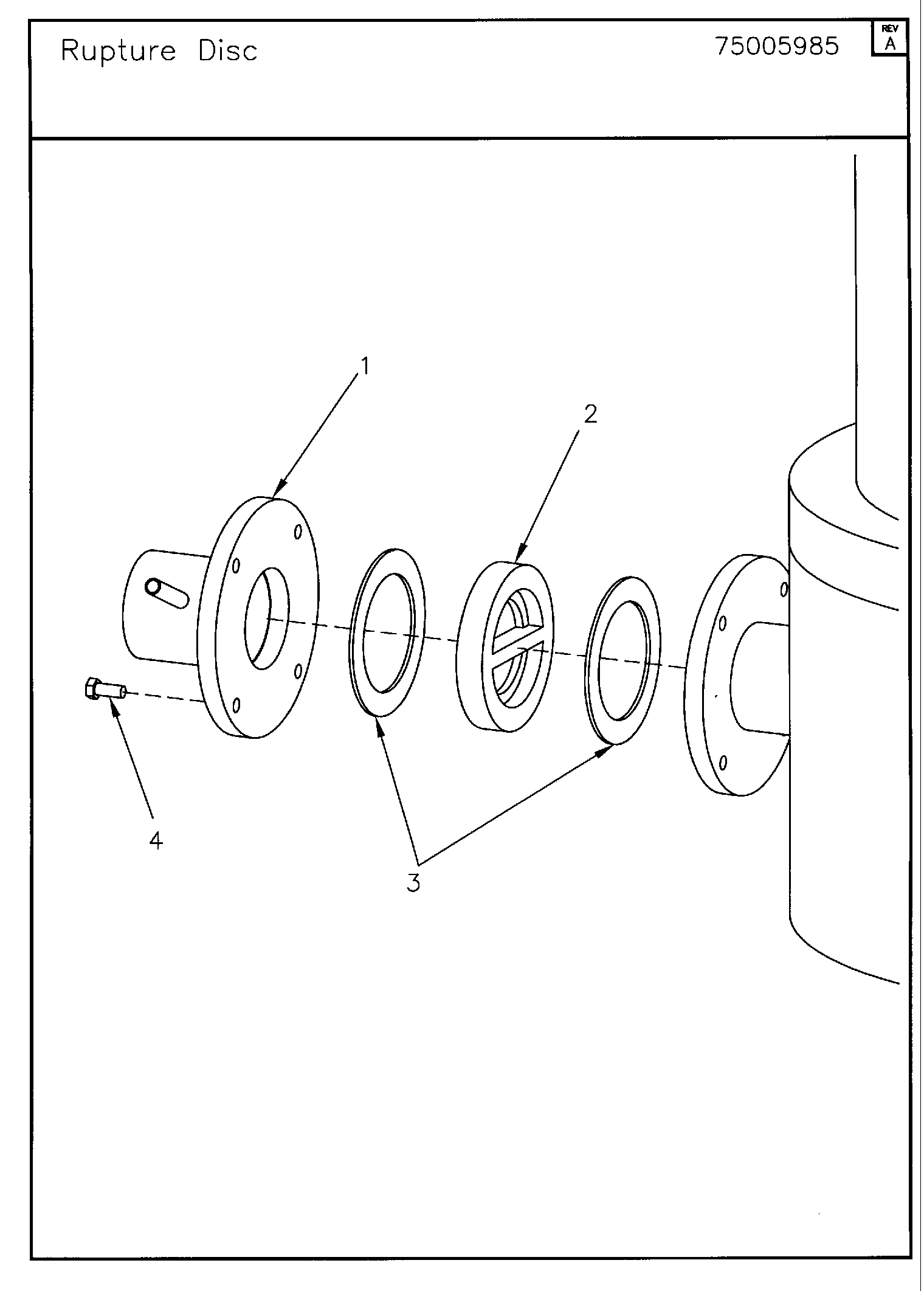 Rupture Disk 3 In.nps, 15 Nps/300F 150# Flange Rating DSK00092 RUPTURE DISK
