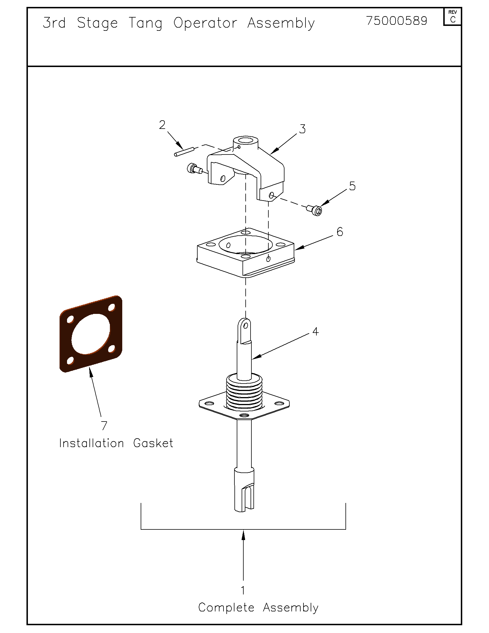 Flange FLG00162 THIRD STAGE TANG OPERATOR ASSEMBLY