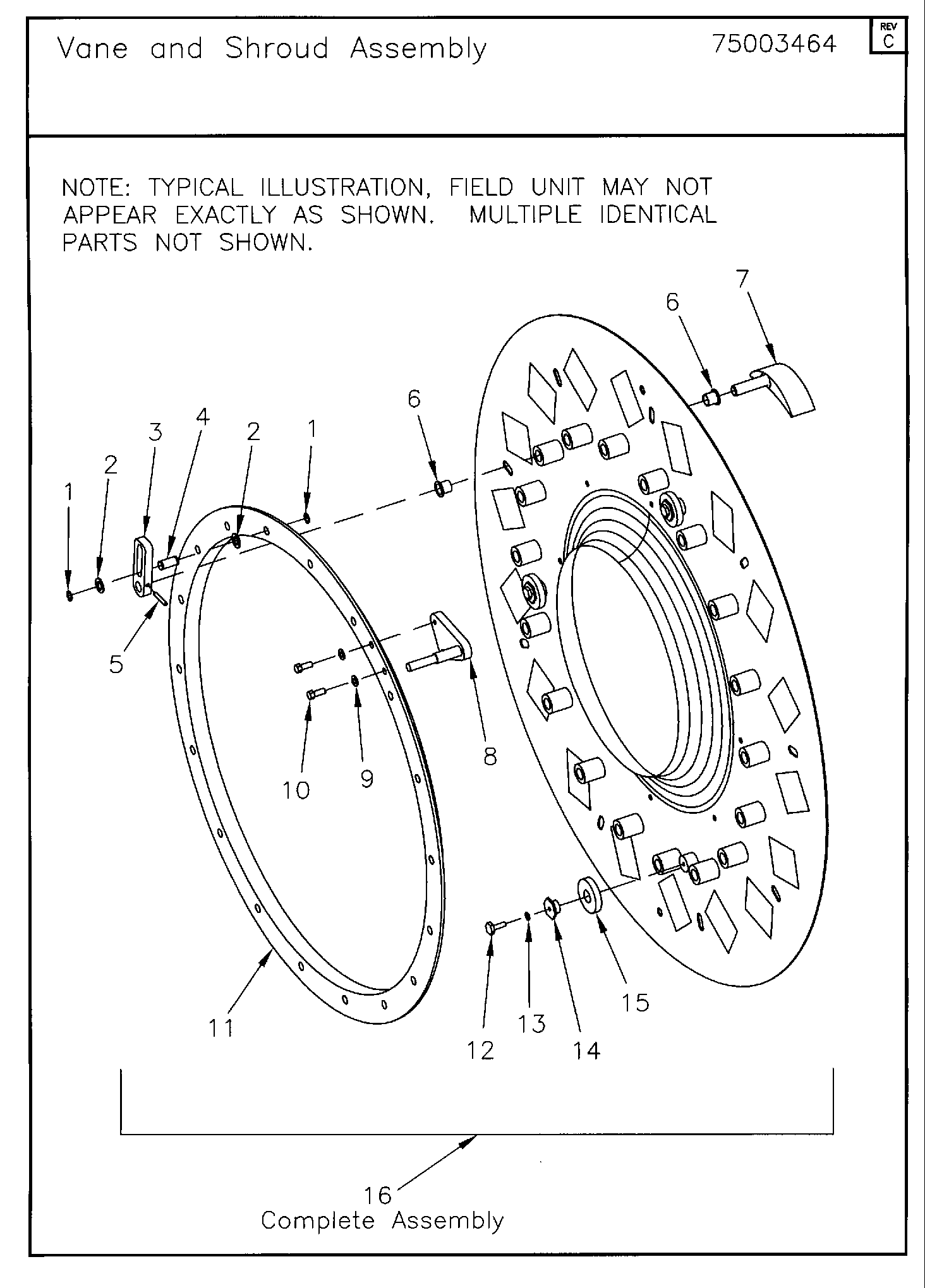 Blade Vane Assembly VNE00774 VANE AND SHROUD ASSEMBLY