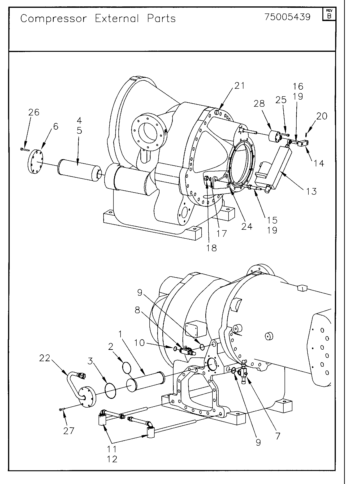 Element Cvgf Compressor Filter With O-Ring And FLR01917 COMPRESSOR ASSEMBLY, EXTERNAL VIEW
