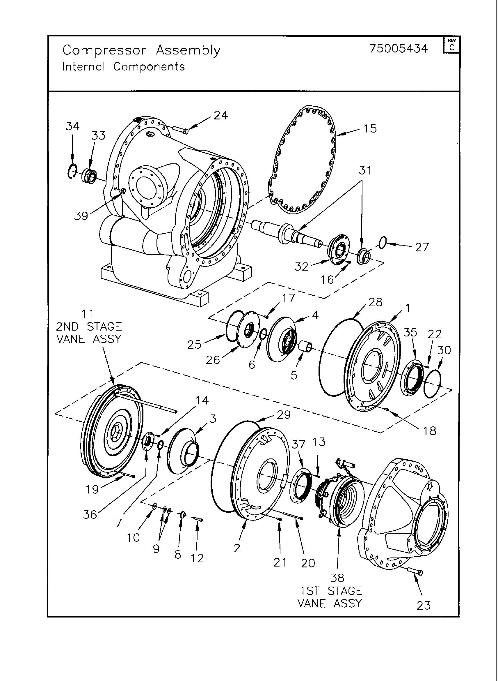 Impeller 500 Ton Ccgc Spacer SPC00343 COMPRESSOR ASSEMBLY, INTERNAL COMPONENTS